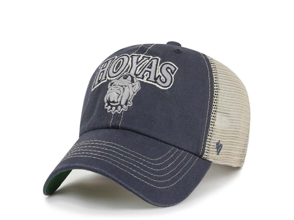 47Brand Georgetown Hoyas Vintage Navy Trucker Clean Up Snapback Cap