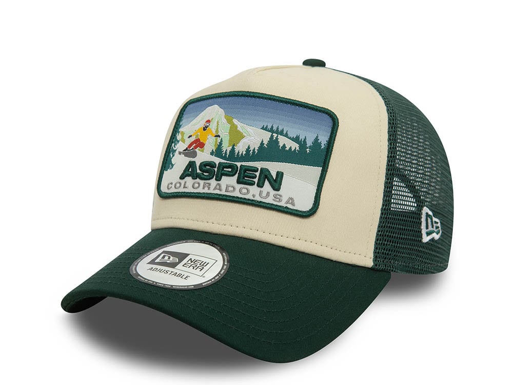 New Era Ski Patch Trucker Adjustable A Frame Snapback Cap