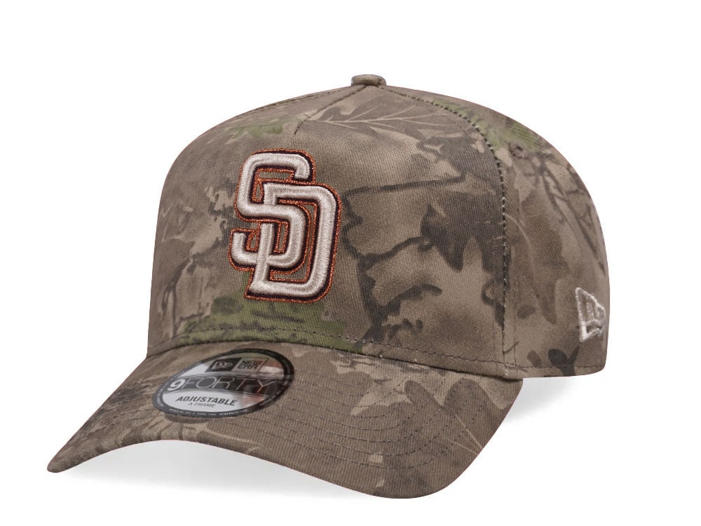 New Era San Diego Padres Leaf Camo Copper 9Forty A Frame Snapback Cap