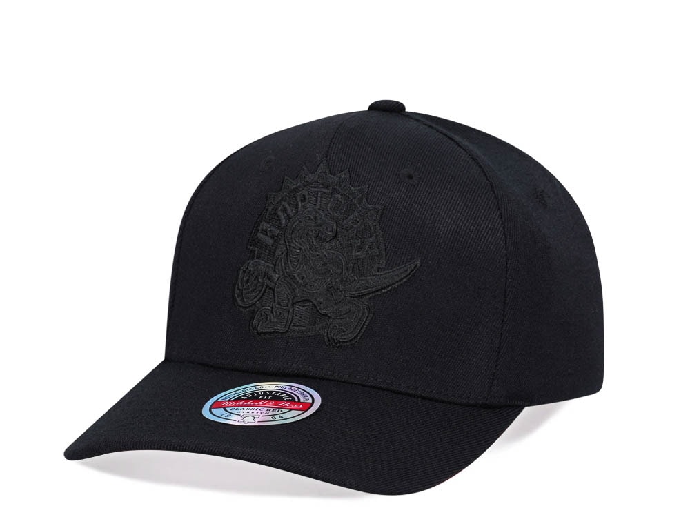 Mitchell & Ness Toronto Raptors All Black Hardwood Classic Red Line Flex Snapback Cap