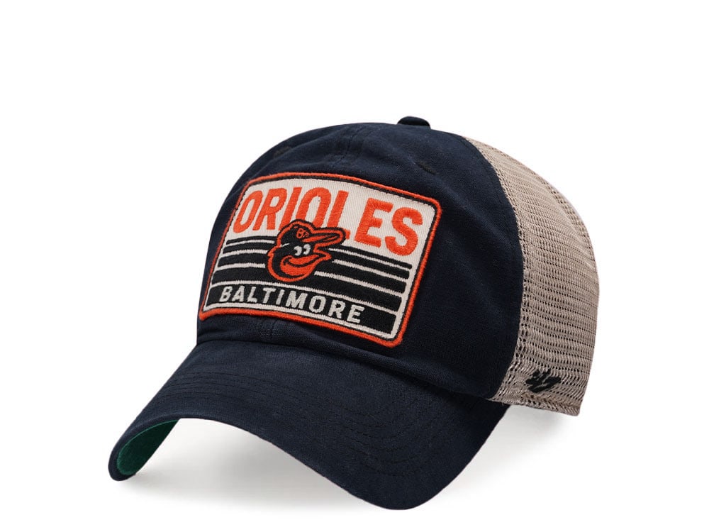 47Brand Baltimore Orioles Vintage Black Four Stroke Clean up Trucker Snapback Cap