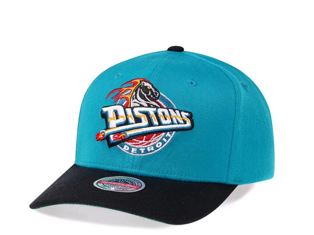 Mitchell & Ness Detroit Pistons Team Two Tone Red Line Solid Flex Snapback Cap