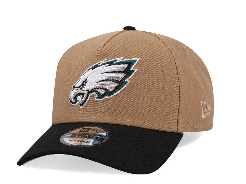 New Era Philadelphia Eagles Khaki Two Tone Edition 9Forty A Frame Snapback Cap