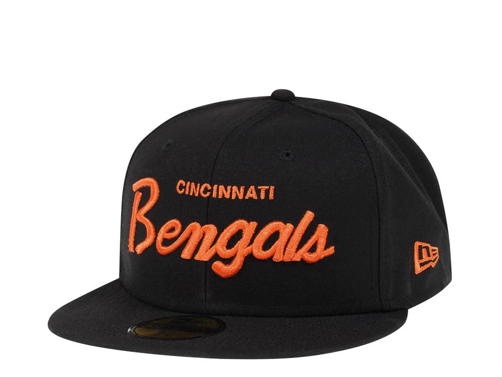 New Era Cincinnati Bengals Black Script Edition 59Fifty Fitted Cap