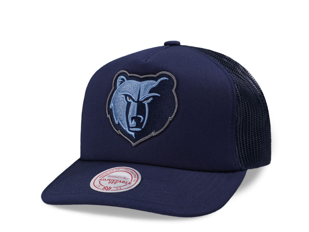 Mitchell & Ness Memphis Grizzlies Navy Trucker Adjustable Fit Snapback Cap