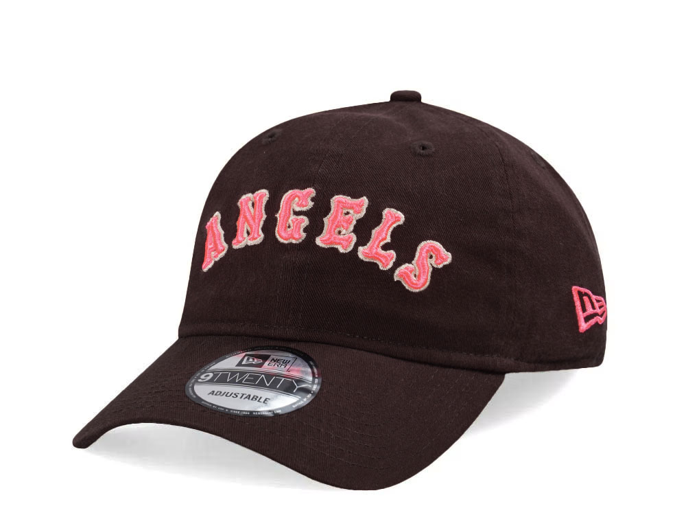 New Era California Angels Glowy Pink Script Edition 9Twenty Strapback Cap