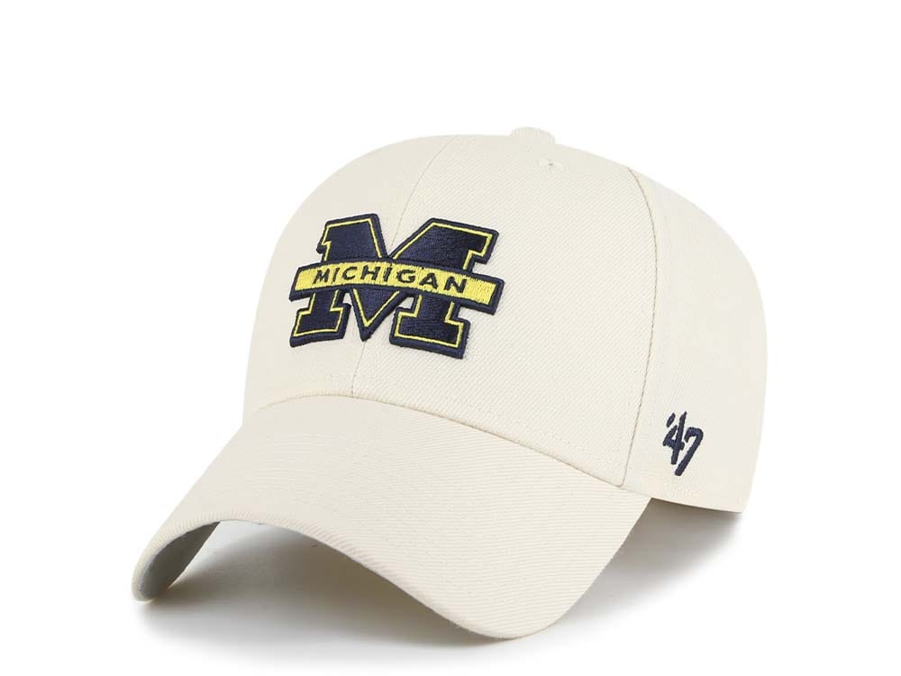 47Brand Michigan Wolverines Natural Wool MVP Strapback Cap