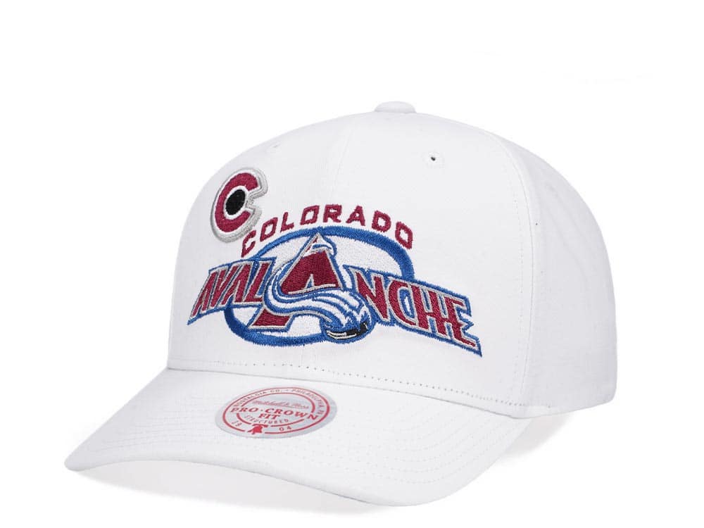 Mitchell & Ness Colorado Avalanche All in Pro White Snapback Cap