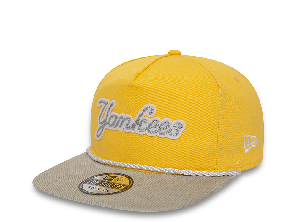 New Era New York Yankees Cord Visor Yellow Golfer Snapback Cap