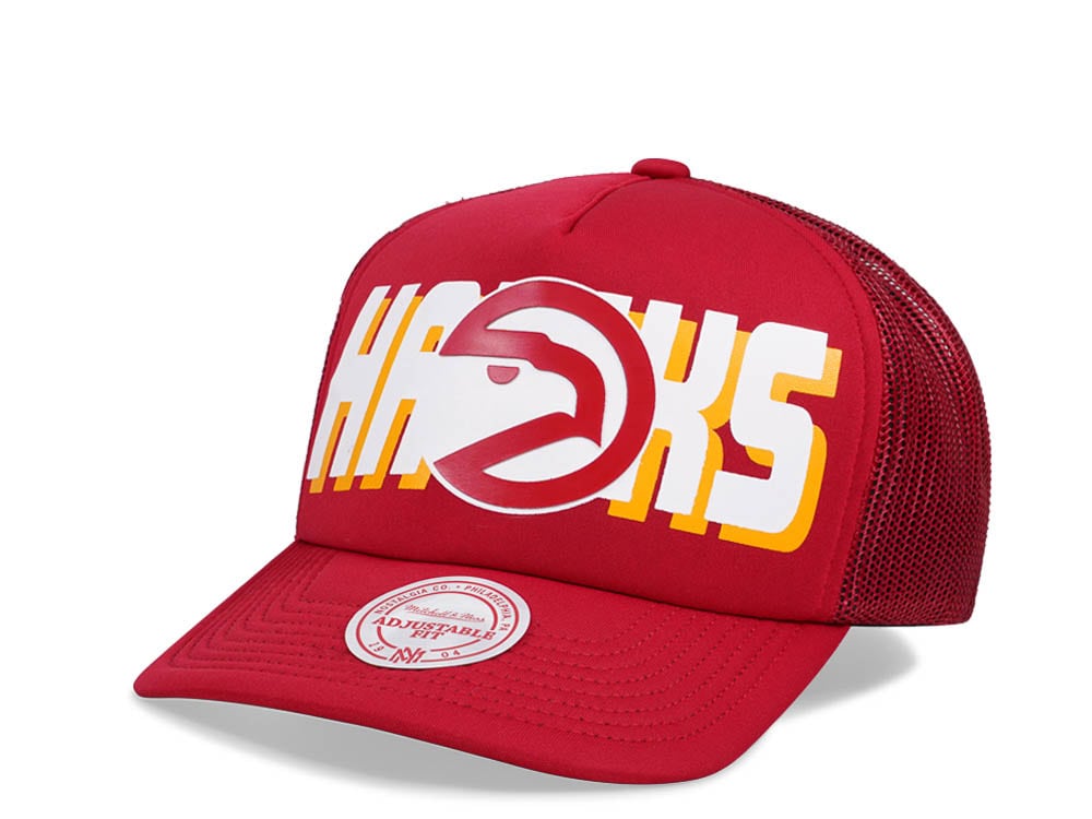 Mitchell & Ness Atlanta Hawks Red Billboard Trucker Snapback Cap