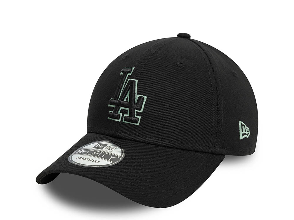 New Era Los Angeles Dodgers Outline Black 9Forty Strapback Cap