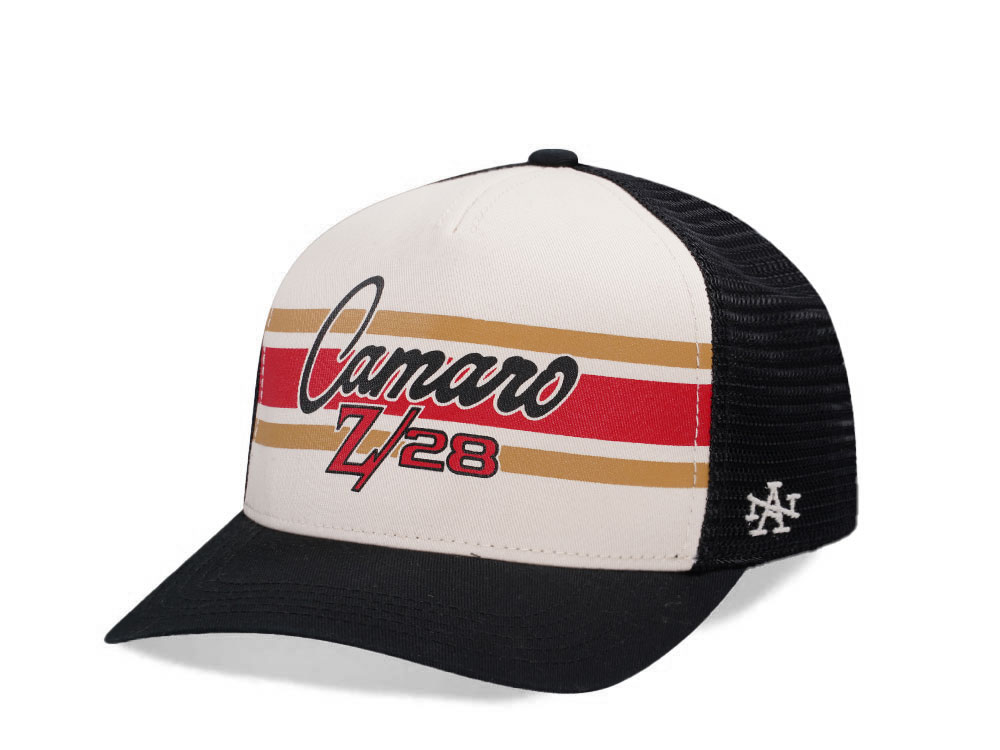 American Needle Camaro Sinclair Black Off White Trucker Snapback Cap