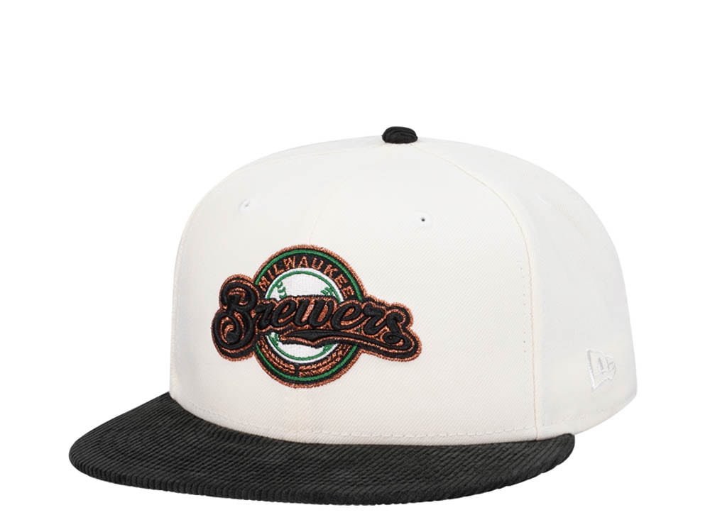 New Era Milwaukee Brewers Cream Cord Brim Prime Edition 59Fifty Fitted Cap