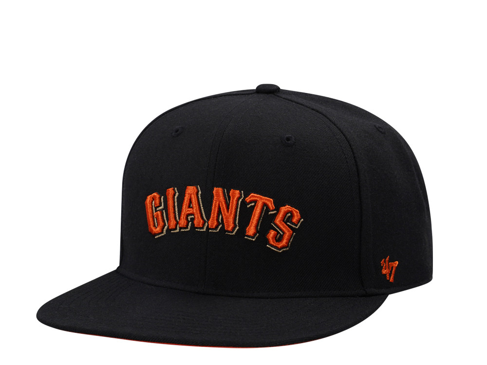 47Brand San Francisco Giants Black No Shot Script Captain Snapback Cap