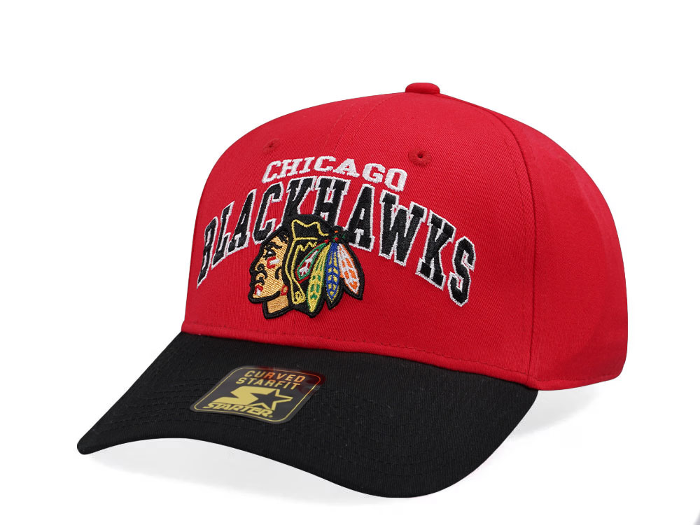 Starter Chicago Blackhawks Crowd Pleaser Edition Black Curved Snapback Cap