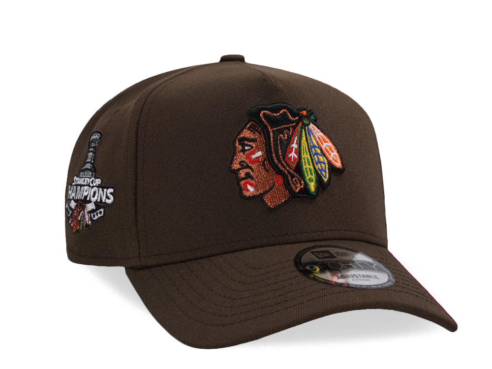 New Era Chicago Blackhawks Stanley Cup Champions 2010 Walnut Edition 9Forty A Frame Snapback Cap