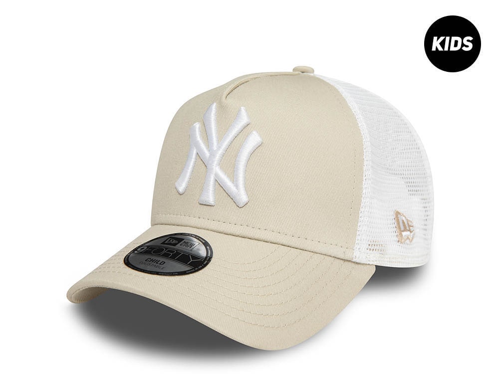 New Era New York Yankees League Essential Stone Kids 9Forty A Frame Trucker Snapback Cap