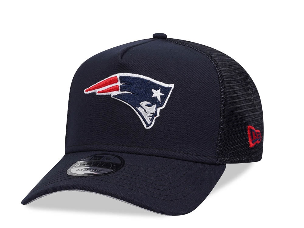 New Era New England Patriots Navy 9Forty A Frame Trucker Snapback Cap