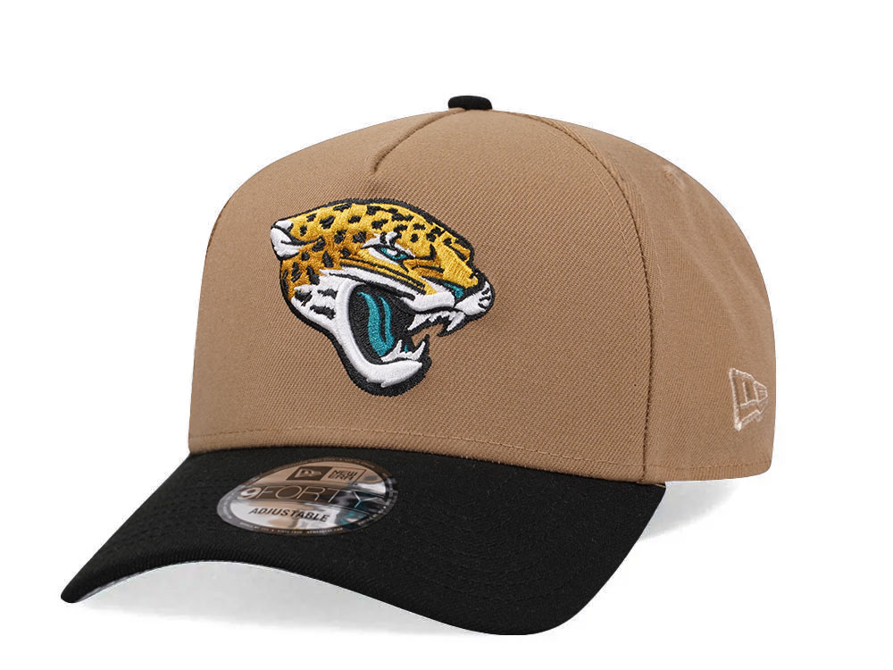 New Era Jacksonville Jaguars Khaki Two Tone Edition 9Forty A Frame Snapback Cap