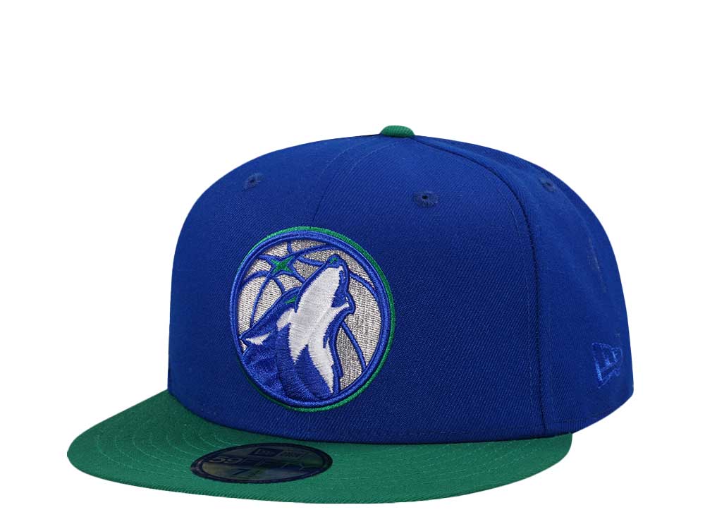 New Era Minnesota Timberwolves Blue Metallic Two Tone Edition 59Fifty Fitted Cap