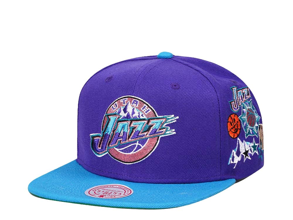 Mitchell & Ness Utah Jazz Patch Overload Hardwood Classic Snapback Cap