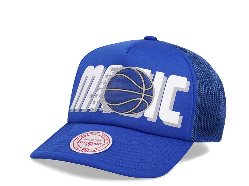 Mitchell & Ness Orlando Magic Blue Billboard Trucker Snapback Cap