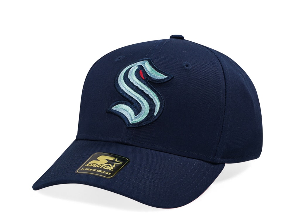 Starter Seattle Kraken Score Cotton Twill Curved Snapback Hat