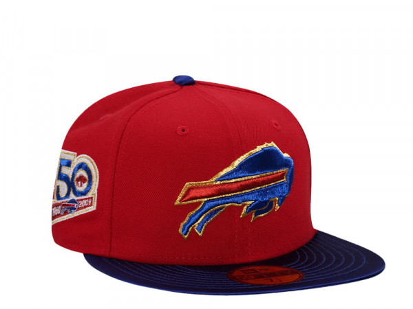 New Era Buffalo Bills 50th Anniversary Satin Brim Two Tone Edition 59Fifty Fitted Cap