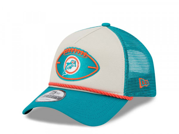 New Era Miami Dolphins Sideline 2024 9Forty A Frame Trucker Snapback Cap