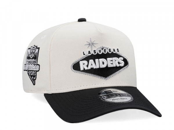 New Era Las Vegas Raiders Inaugural Season 2020 Chrome Satin Brim Two Tone 9Forty A Frame Snapback Cap