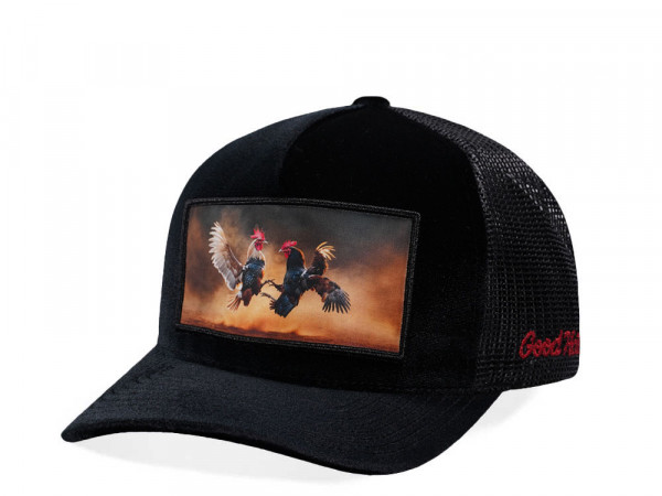 Good Hats Cockfight Black Velour Trucker Edition Snapback Cap