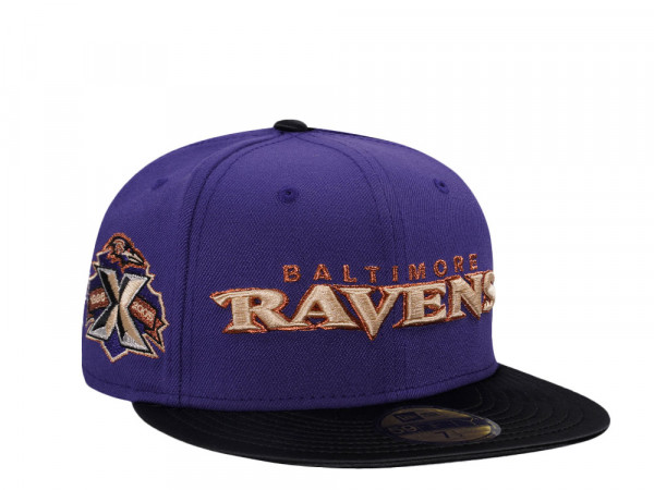 New Era Baltimore Ravens 10th Anniversary Satin Brim Prime Two Tone Edition 59Fifty Fitted Cap