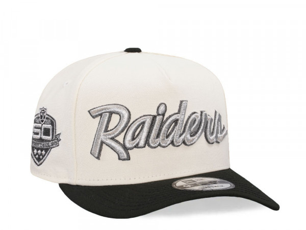 New Era Las Vegas Raiders 50th Anniversary Chrome Two Tone 9Fifty A Frame Snapback Cap