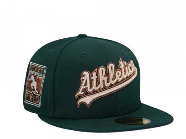 New Era Oakland Athletics Rickey Henderson Field Dark Green Copper 59Fifty Fitted Cap