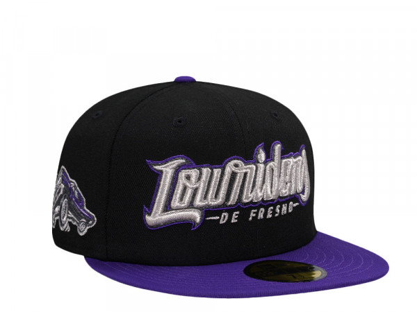 New Era Fresno Grizzlies Lowriders Black Purple Two Tone Edition 59Fifty Fitted Cap