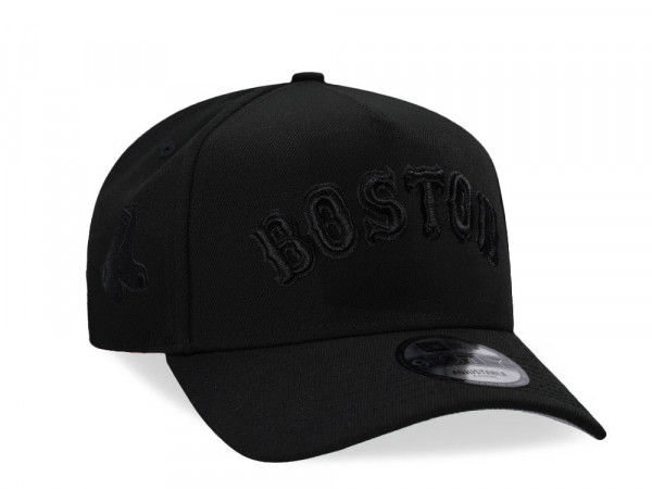 New Era Boston Red Sox Black On Black 9Forty A Frame Snapback Cap